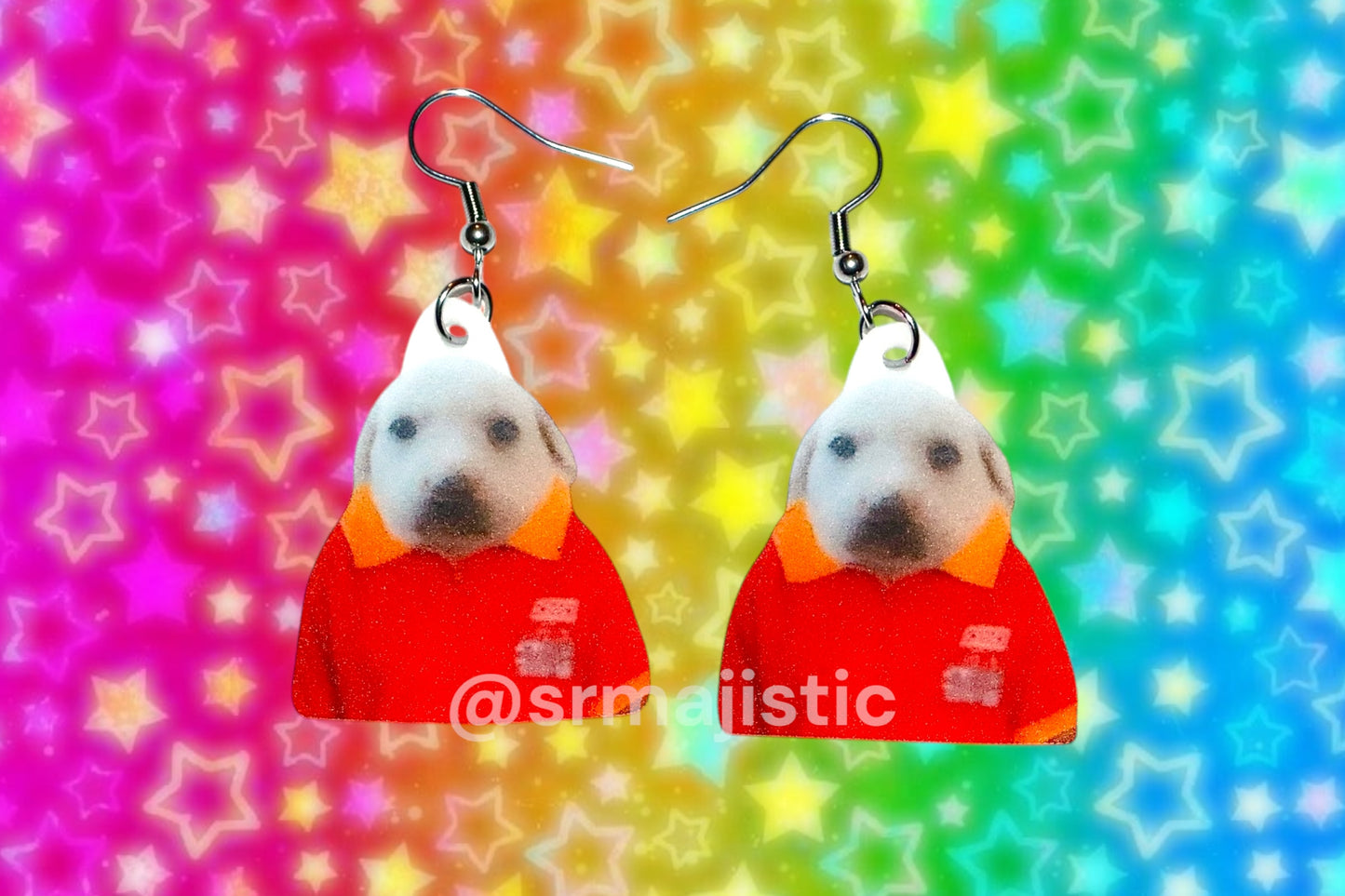 Pudding the Oxxo Worker Baby Puppy Dog Meme Funny Handmade Earrings!