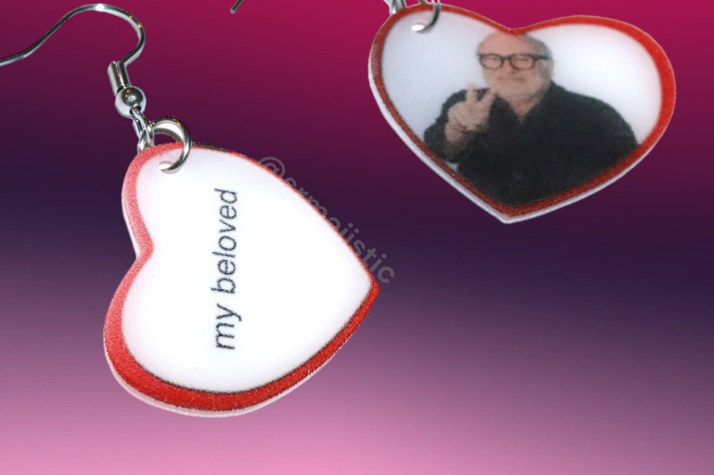 My Beloved Character Locket Hearts 2D detailed Handmade Earrings!