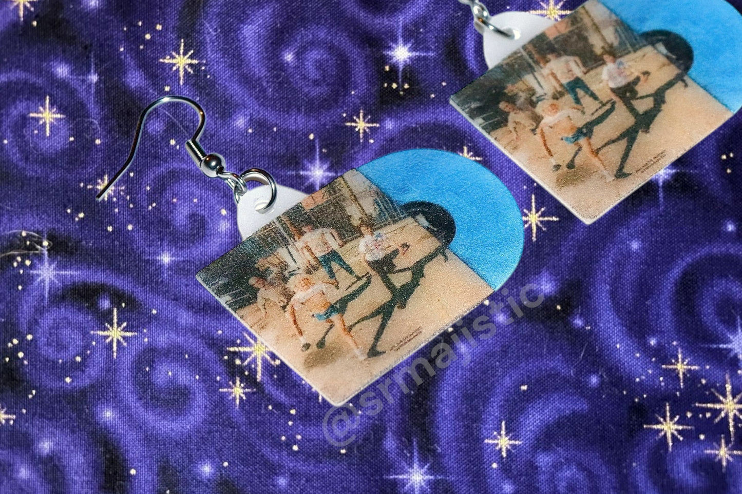 Amyl and the Sniffers Cartoon Darkness Vinyl Album Handmade Earrings!