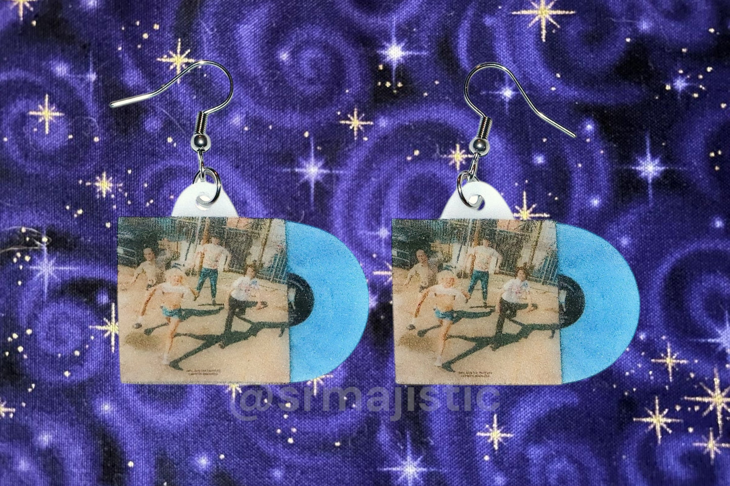 Amyl and the Sniffers Cartoon Darkness Vinyl Album Handmade Earrings!