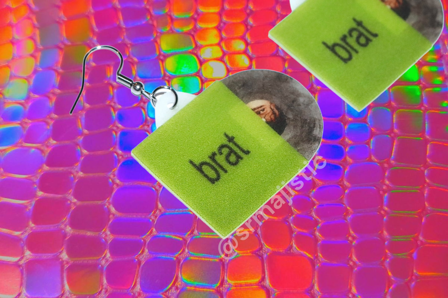 Charli XCX Brat Vinyl Album Handmade Earrings!