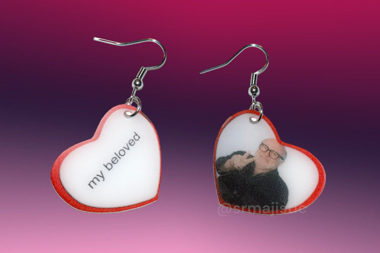 My Beloved Character Locket Hearts 2D detailed Handmade Earrings!