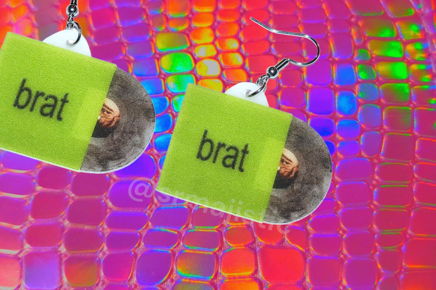 Charli XCX Brat Vinyl Album Handmade Earrings!