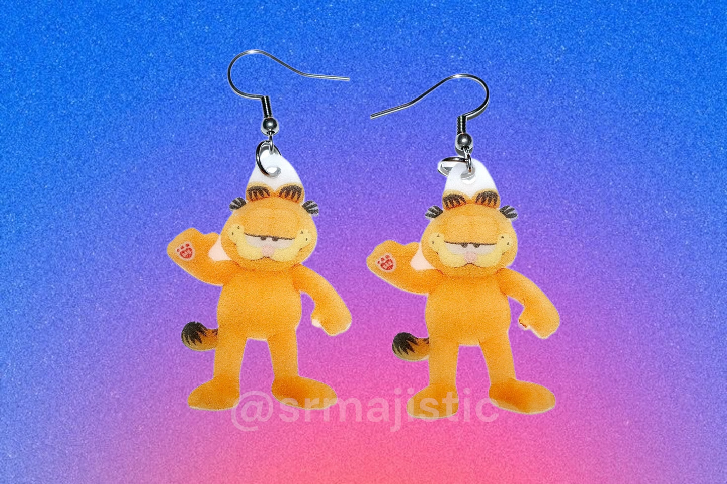 Build a Bear Garfield Cute Handmade Earrings!
