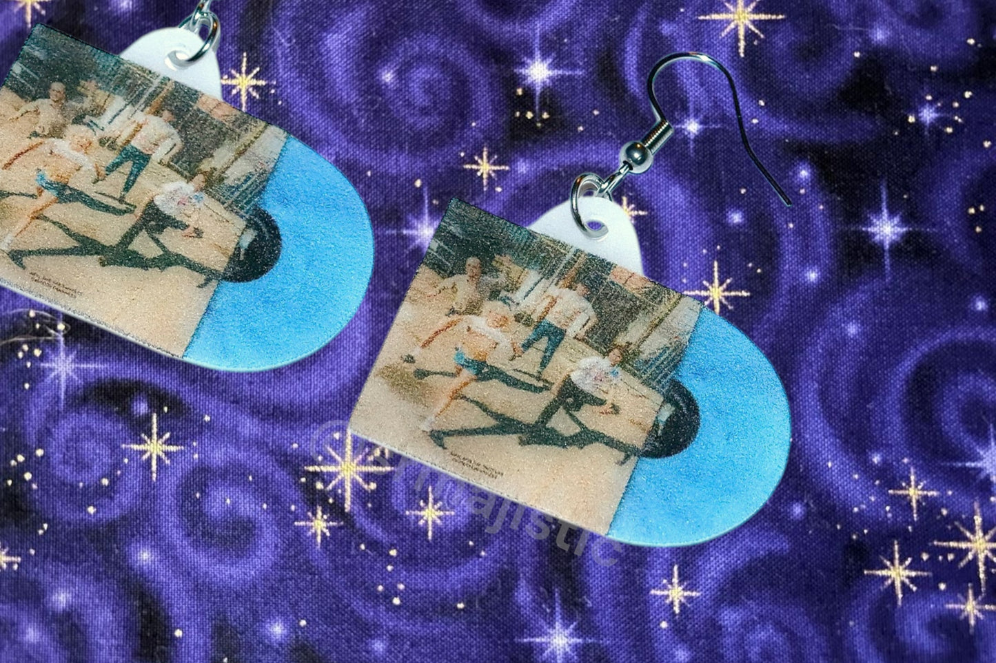 Amyl and the Sniffers Cartoon Darkness Vinyl Album Handmade Earrings!