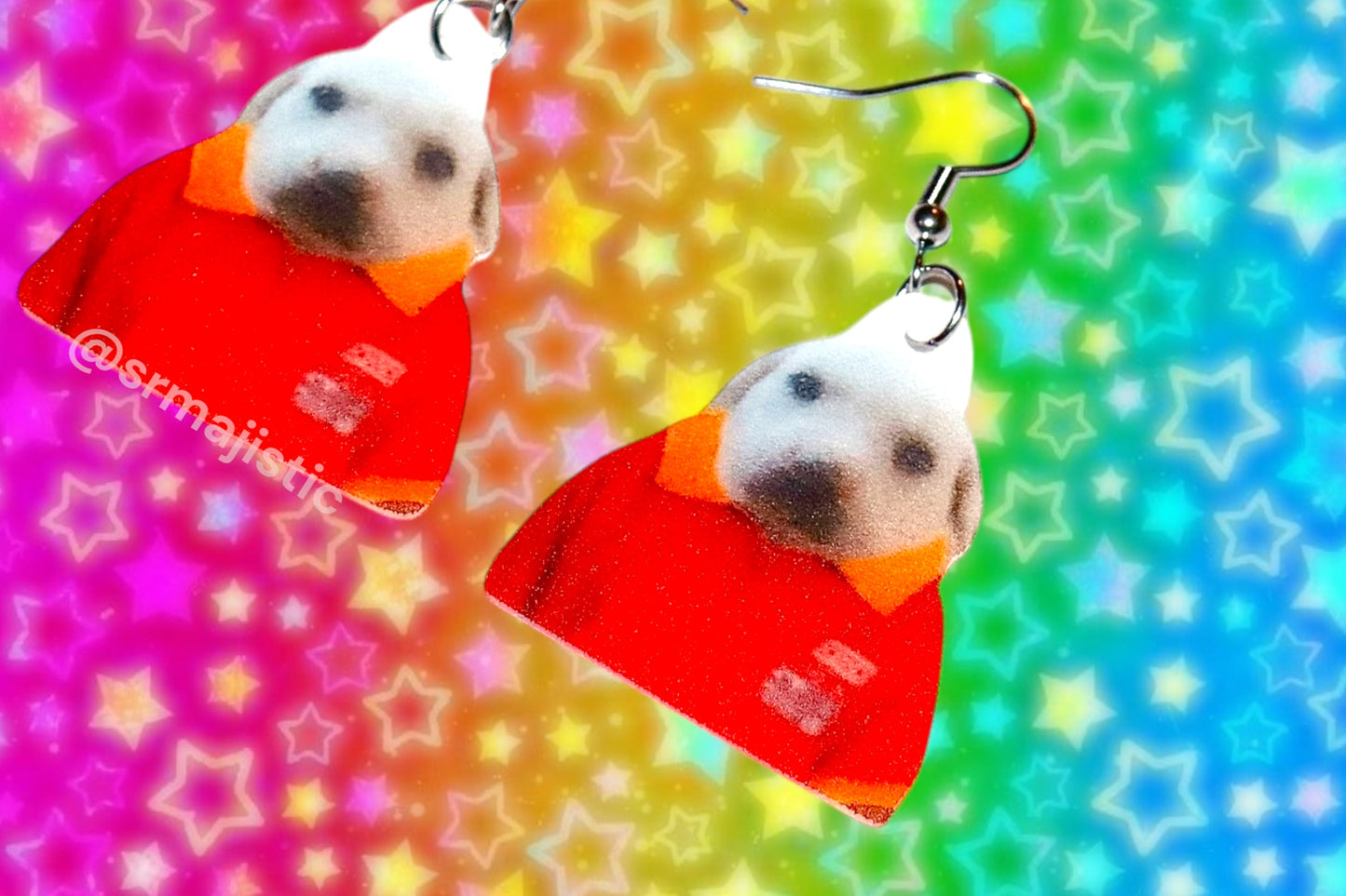 Pudding the Oxxo Worker Baby Puppy Dog Meme Funny Handmade Earrings!