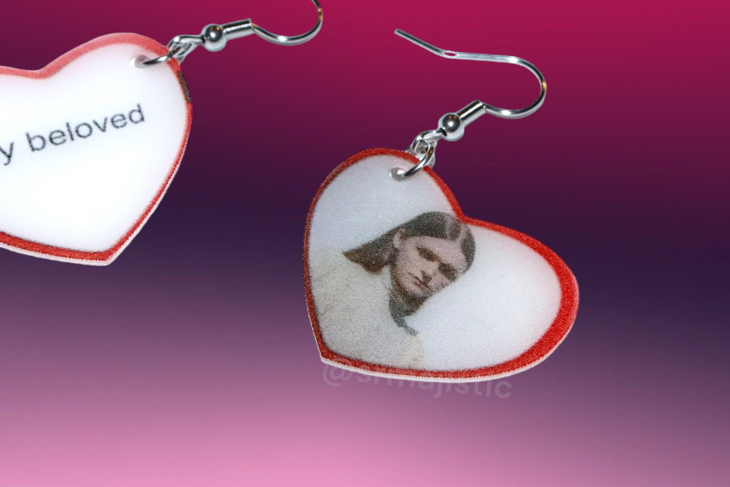 My Beloved Character Locket Hearts 2D detailed Handmade Earrings!