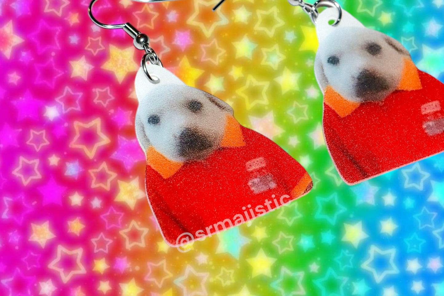 Pudding the Oxxo Worker Baby Puppy Dog Meme Funny Handmade Earrings!