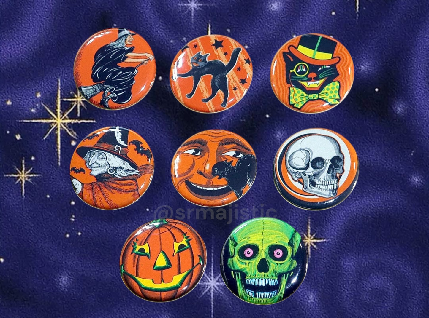 Vintage Stylized Halloween Buttons!