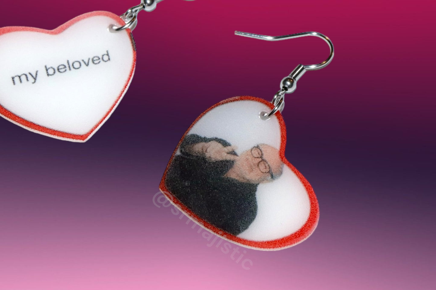 My Beloved Character Locket Hearts 2D detailed Handmade Earrings!