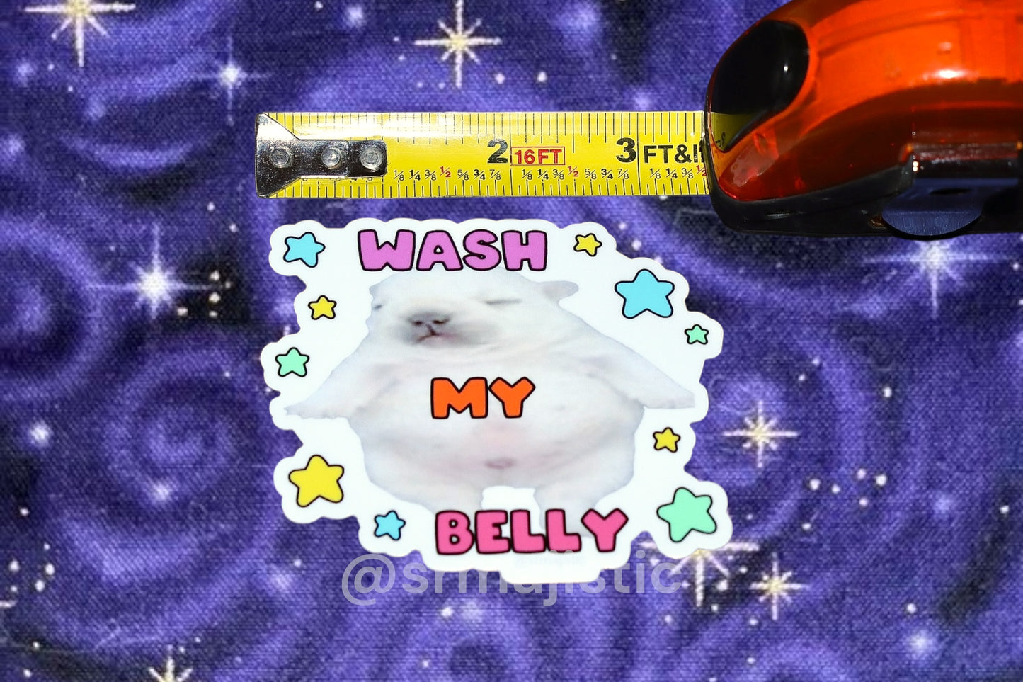 Wash My Belly Pibble Puppy Dog Meme Bumper Sticker