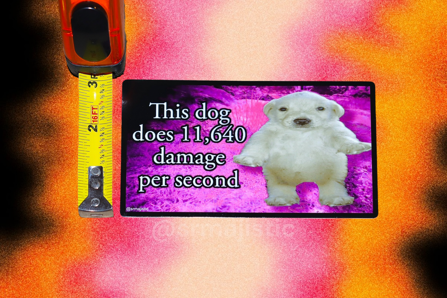 Jotchua This Dog Does 11,460 Damage Per Second Meme Bumper Sticker