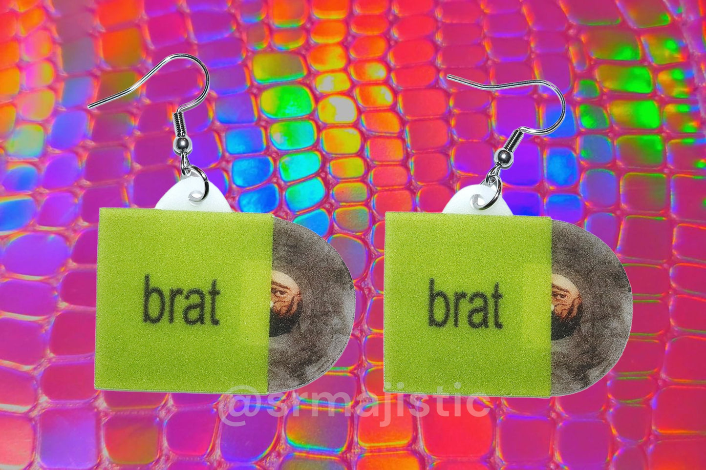 Charli XCX Brat Vinyl Album Handmade Earrings!