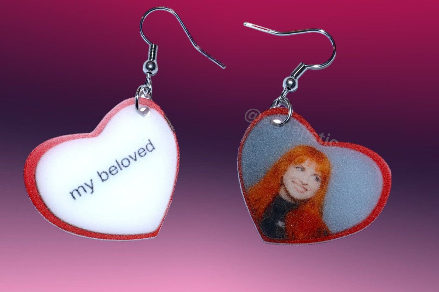 My Beloved Character Locket Hearts 2D detailed Handmade Earrings!