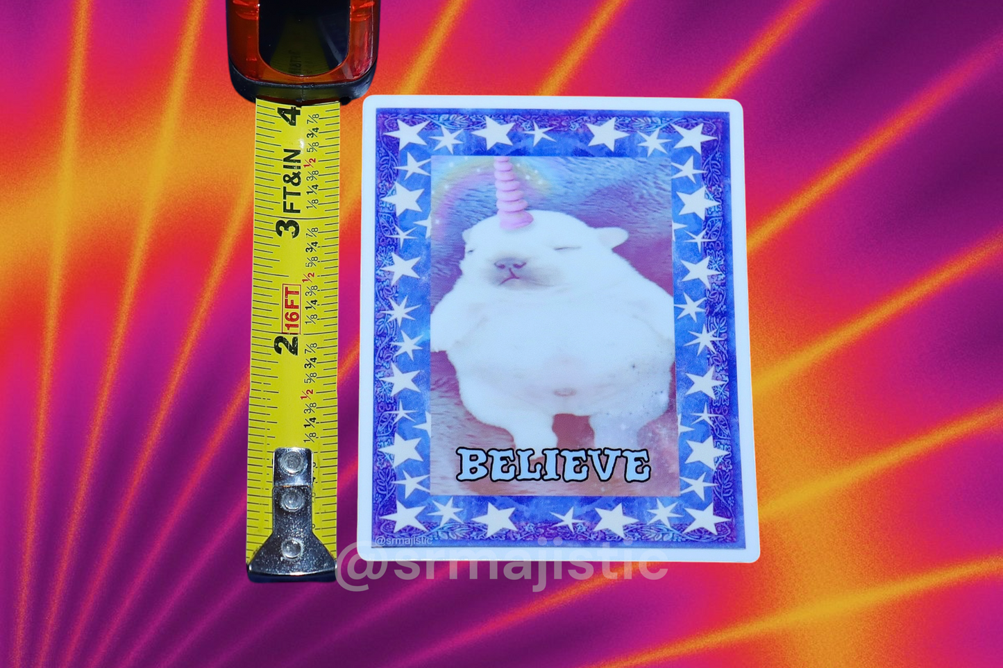 Pibble Unicorn Believe Whimsical Meme Bumper Sticker