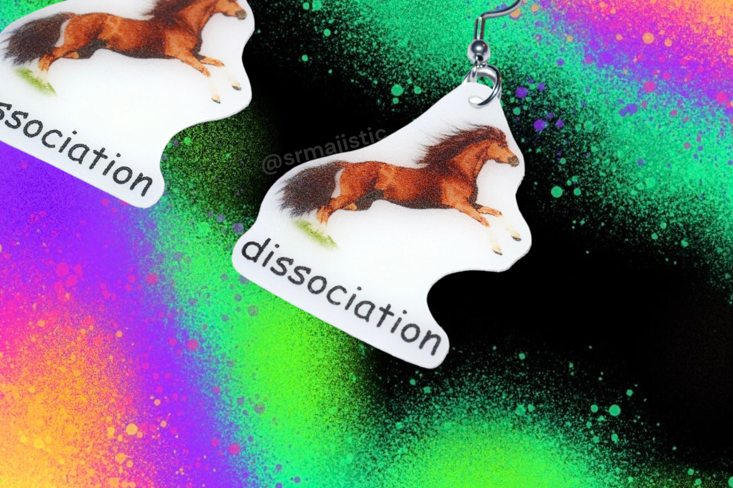 Dissociation Horse Meme Handmade Earrings!