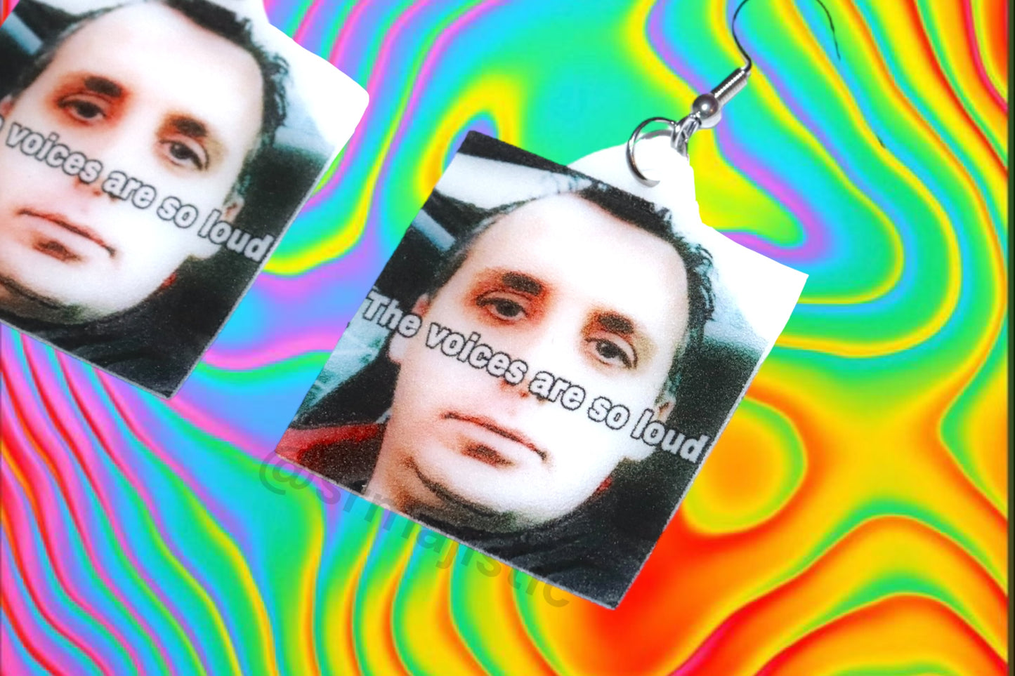 The Voices are So Loud Joe Gatto Impractical Jokers Meme Handmade Earrings!c