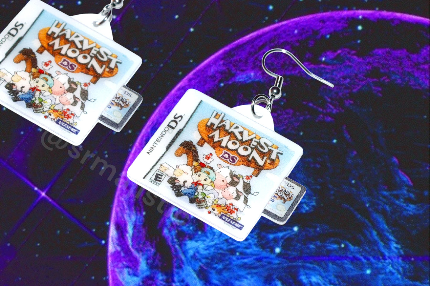 Harvest Moon Nintendo DS Game 2D detailed Handmade Earrings!