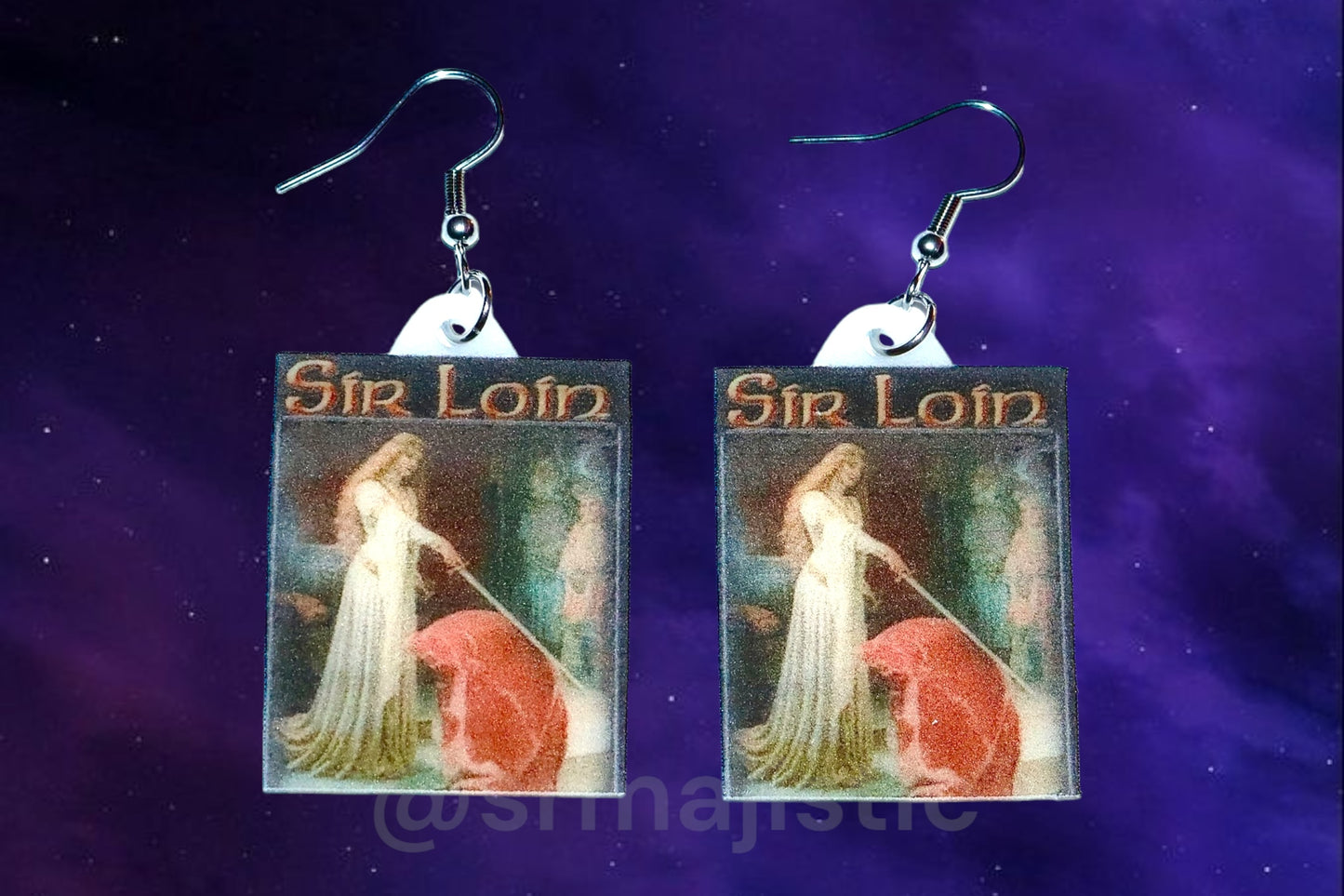 Sir Loin Princess Knighting Sirloin Meme Handmade Earrings!