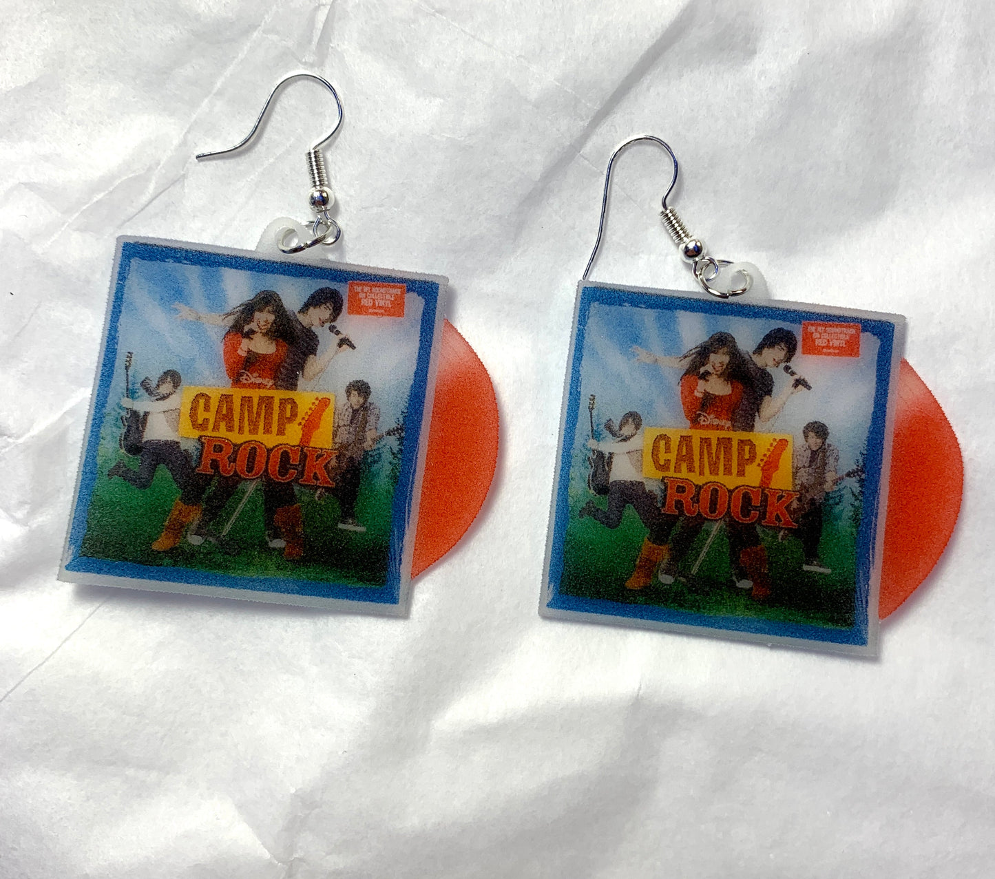 (READY TO SHIP) Camp Rock Movie Soundtrack Vinyl Album Handmade Earrings!