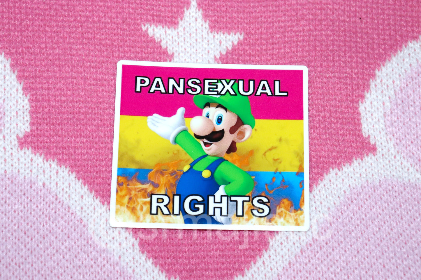 Luigi Flaming Pride Flag Bumper Stickers