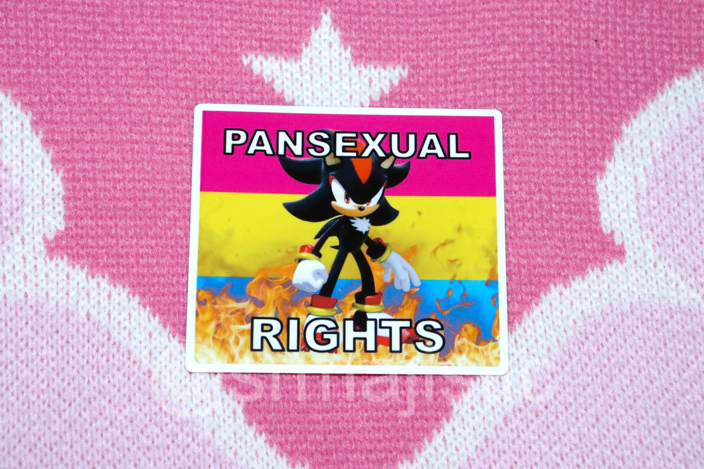 Shadow the Hedgehog Flaming Pride Flag Bumper Stickers