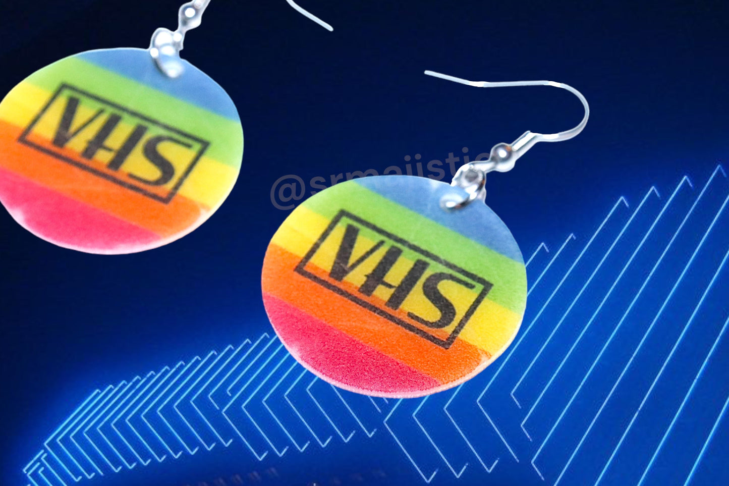 (READY TO SHIP) VHS Movie Genre Sticker 2D detailed Handmade Earrings!