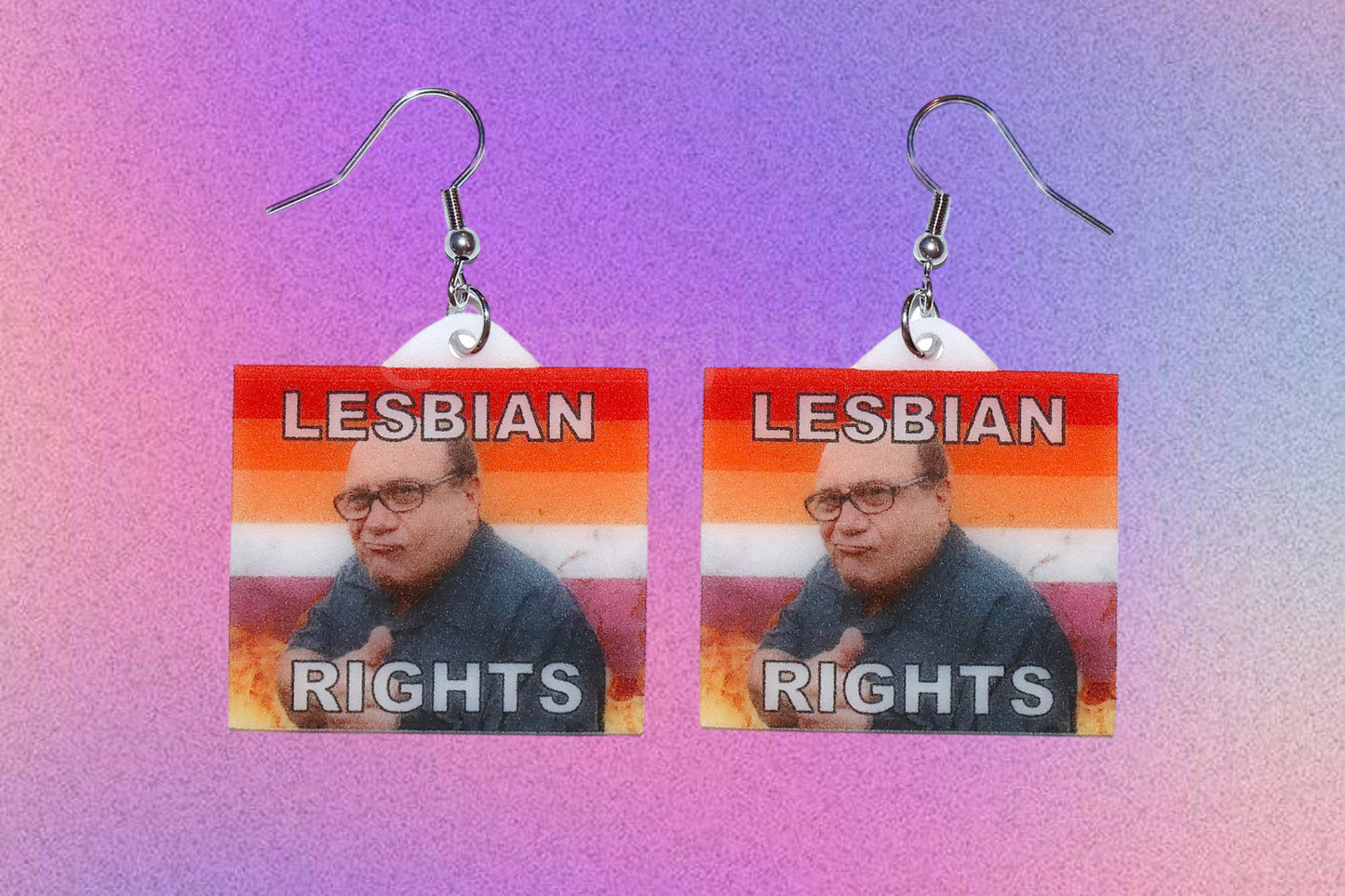 Danny DeVito Collection of Flaming Pride Flags Handmade Earrings!