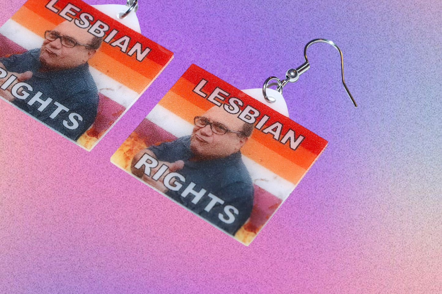 (READY TO SHIP) Danny DeVito Collection of Flaming Pride Flags Handmade Earrings!
