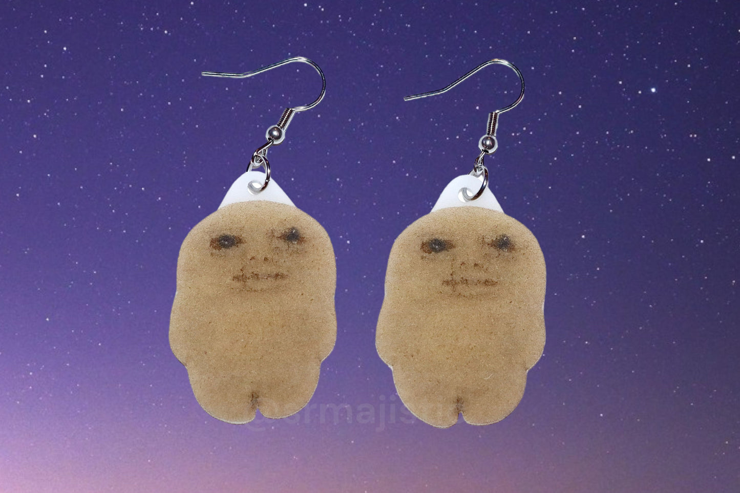 Binkie the Sad Cursed Baked Cookie Meme Handmade Earrings!