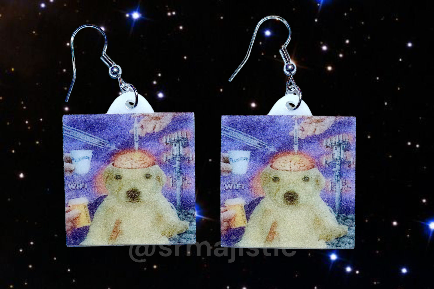 Cursed 5G Jotchua Dog Funny Handmade Earrings!
