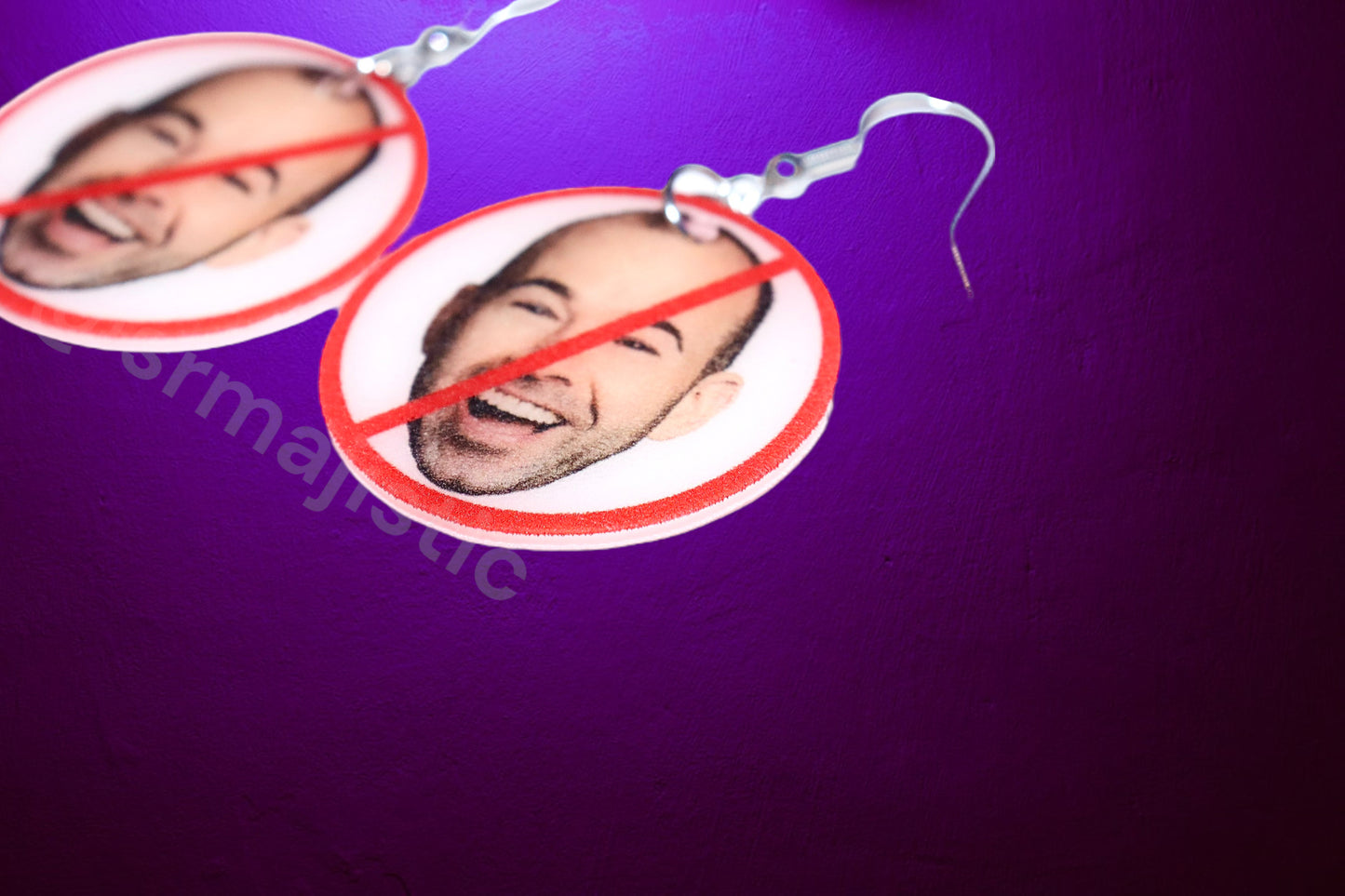 (READY TO SHIP) I Hate Murr ‘No’ Symbol Impractical Jokers Funny Meme Handmade Earrings!