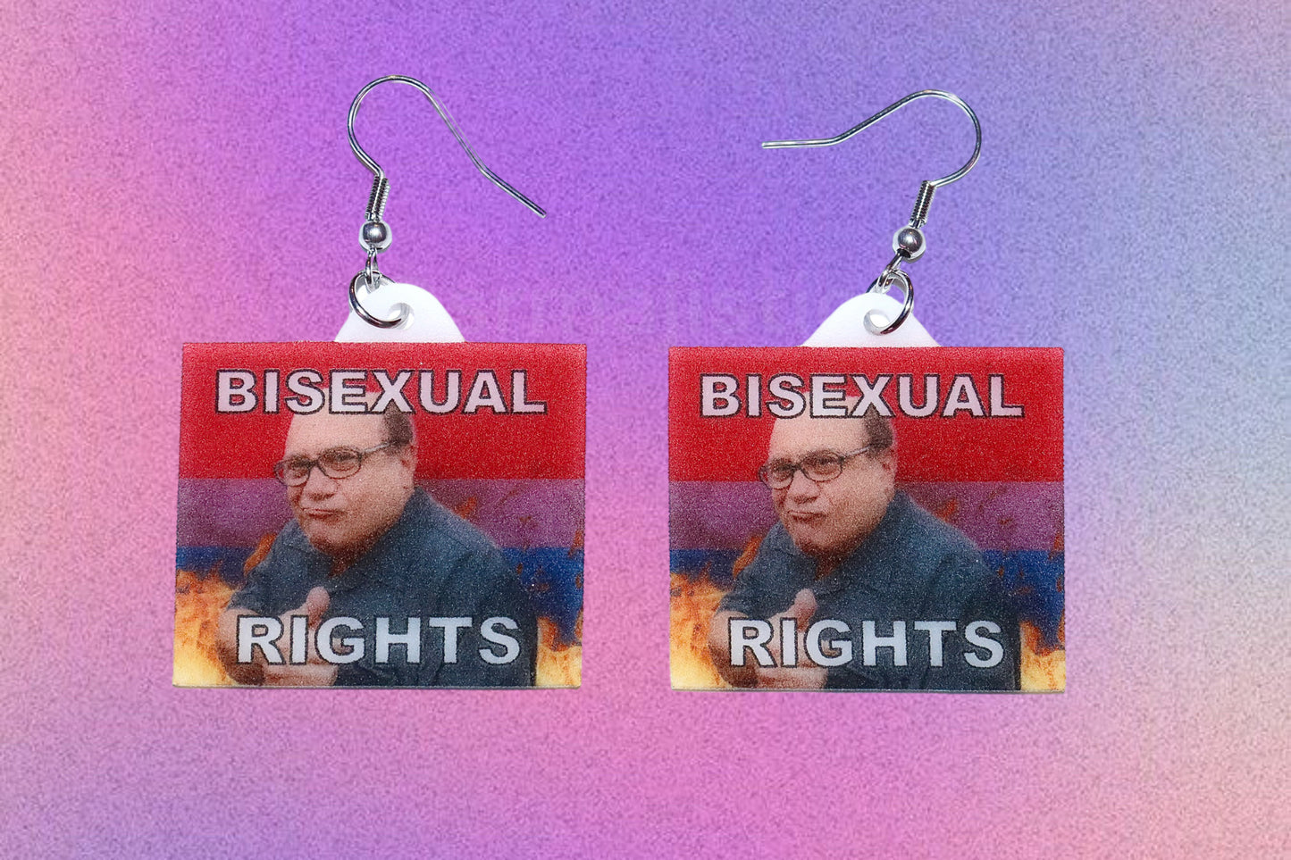 Danny DeVito Collection of Flaming Pride Flags Handmade Earrings!