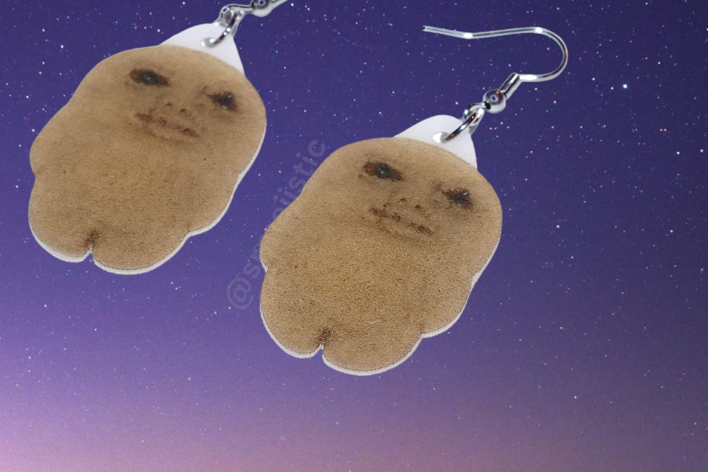 Binkie the Sad Cursed Baked Cookie Meme Handmade Earrings!