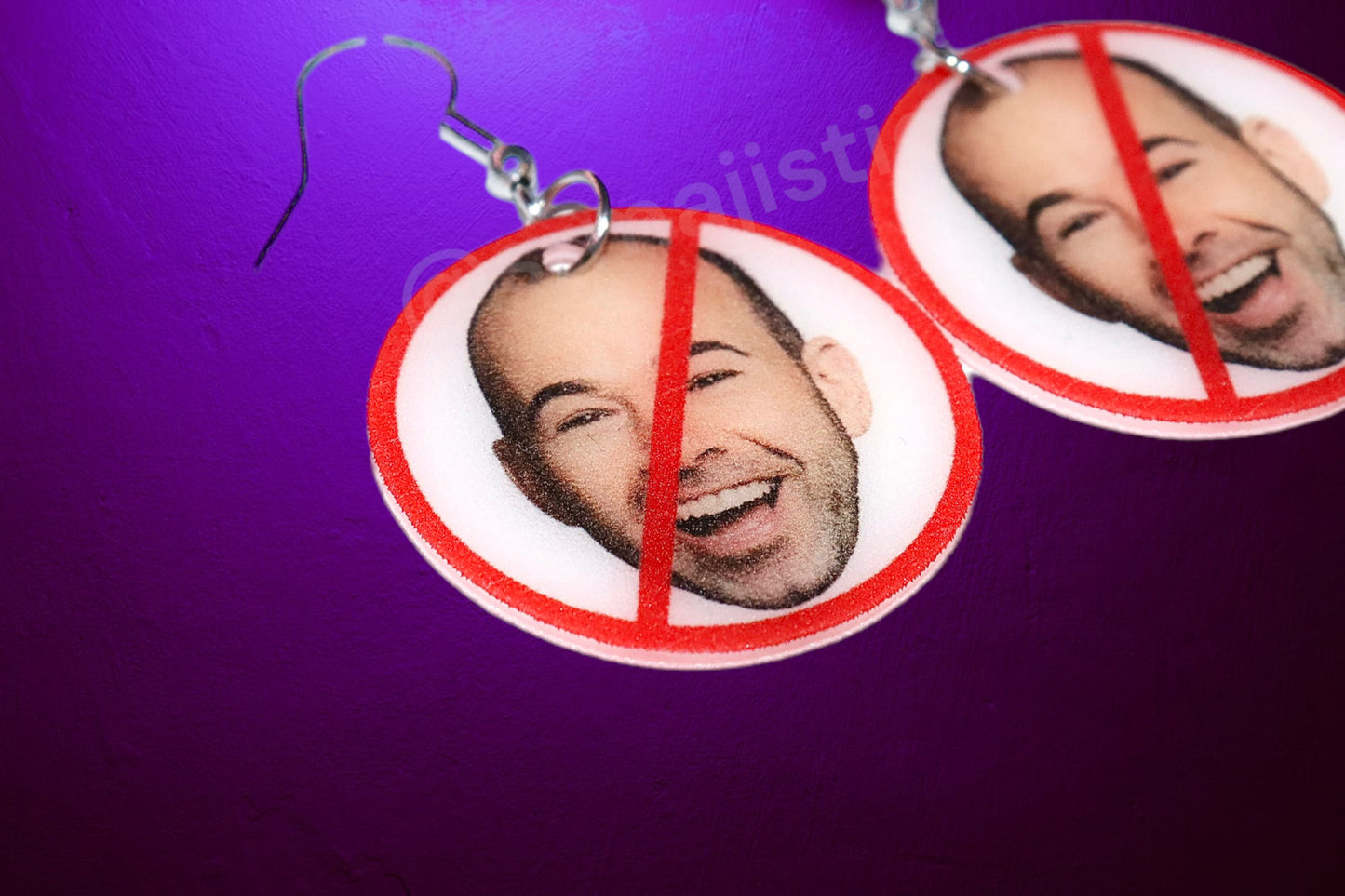(READY TO SHIP) I Hate Murr ‘No’ Symbol Impractical Jokers Funny Meme Handmade Earrings!