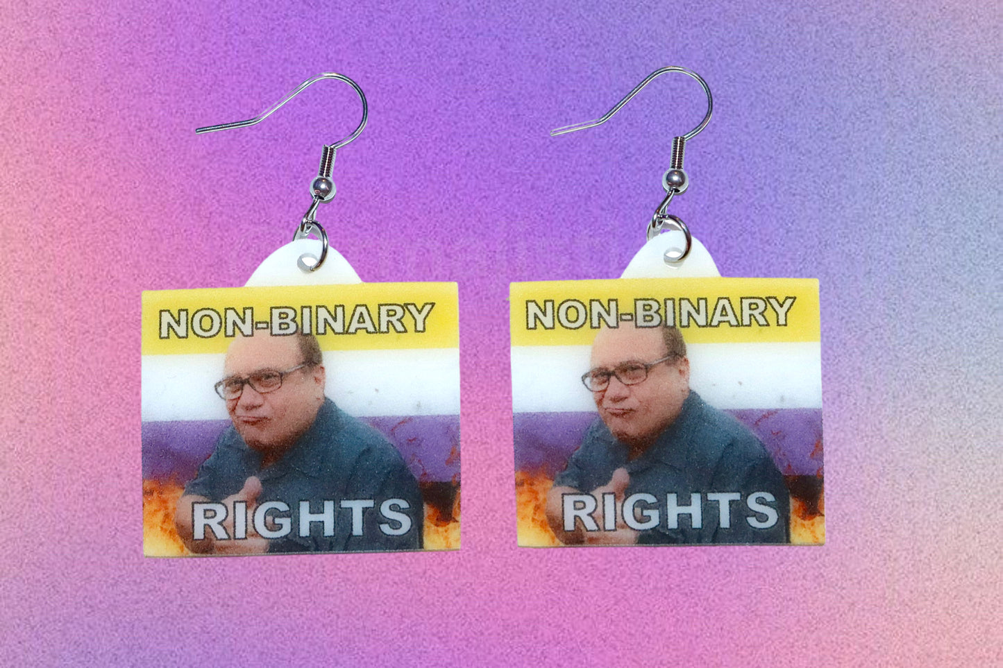 Danny DeVito Collection of Flaming Pride Flags Handmade Earrings!