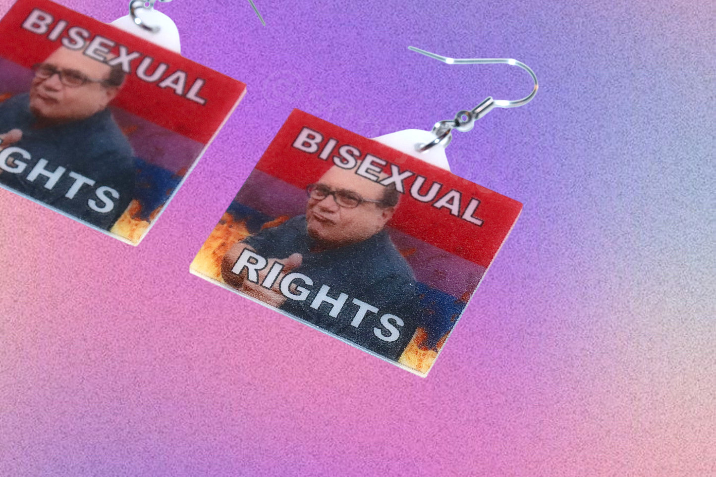 Danny DeVito Collection of Flaming Pride Flags Handmade Earrings!