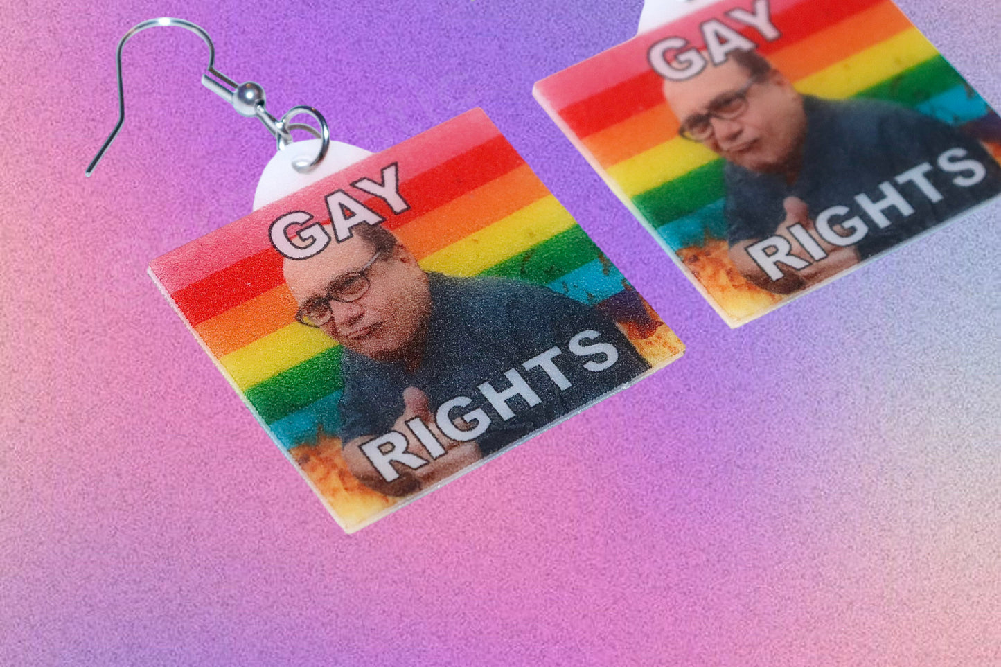 Danny DeVito Collection of Flaming Pride Flags Handmade Earrings!