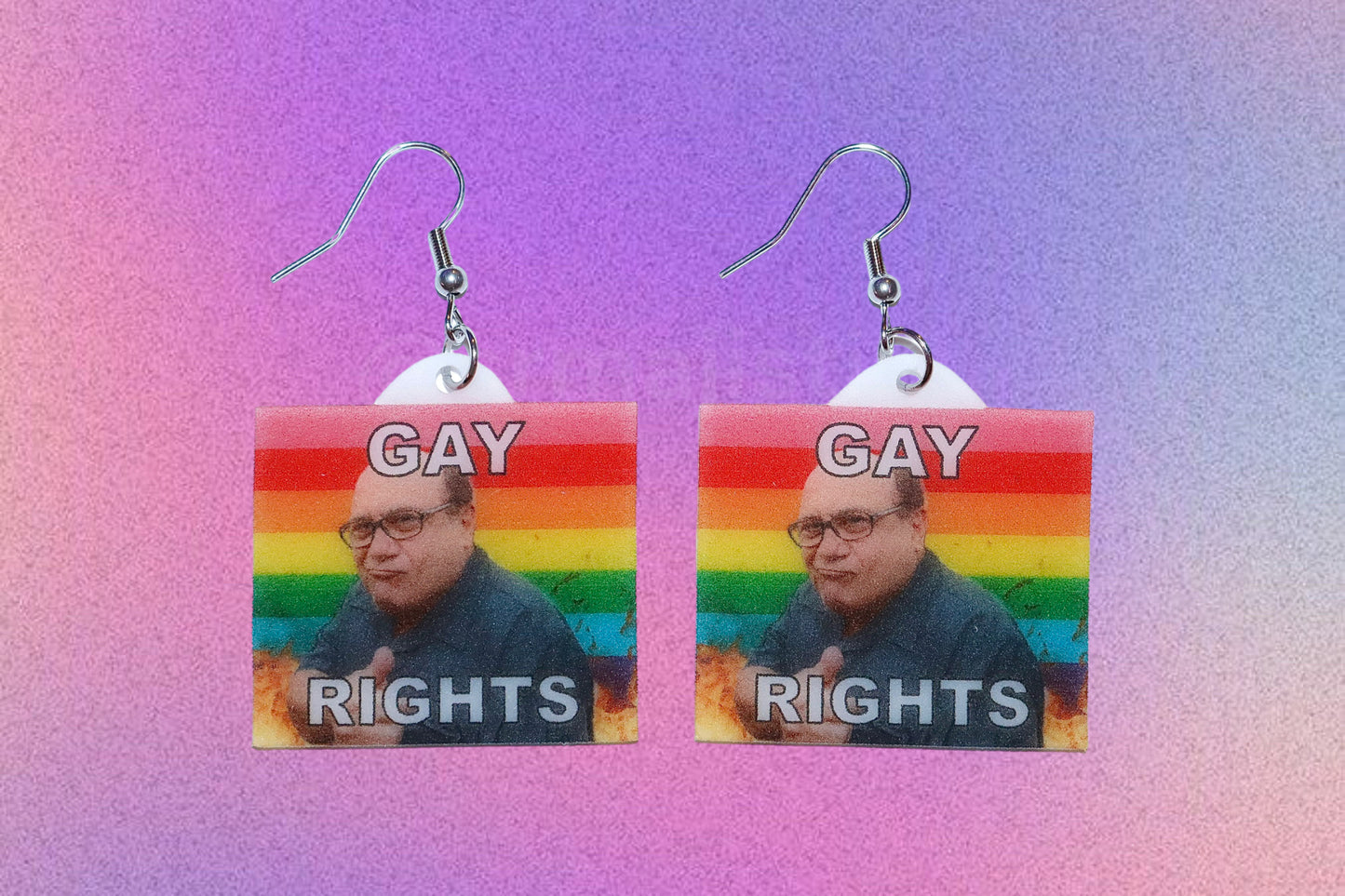 Danny DeVito Collection of Flaming Pride Flags Handmade Earrings!