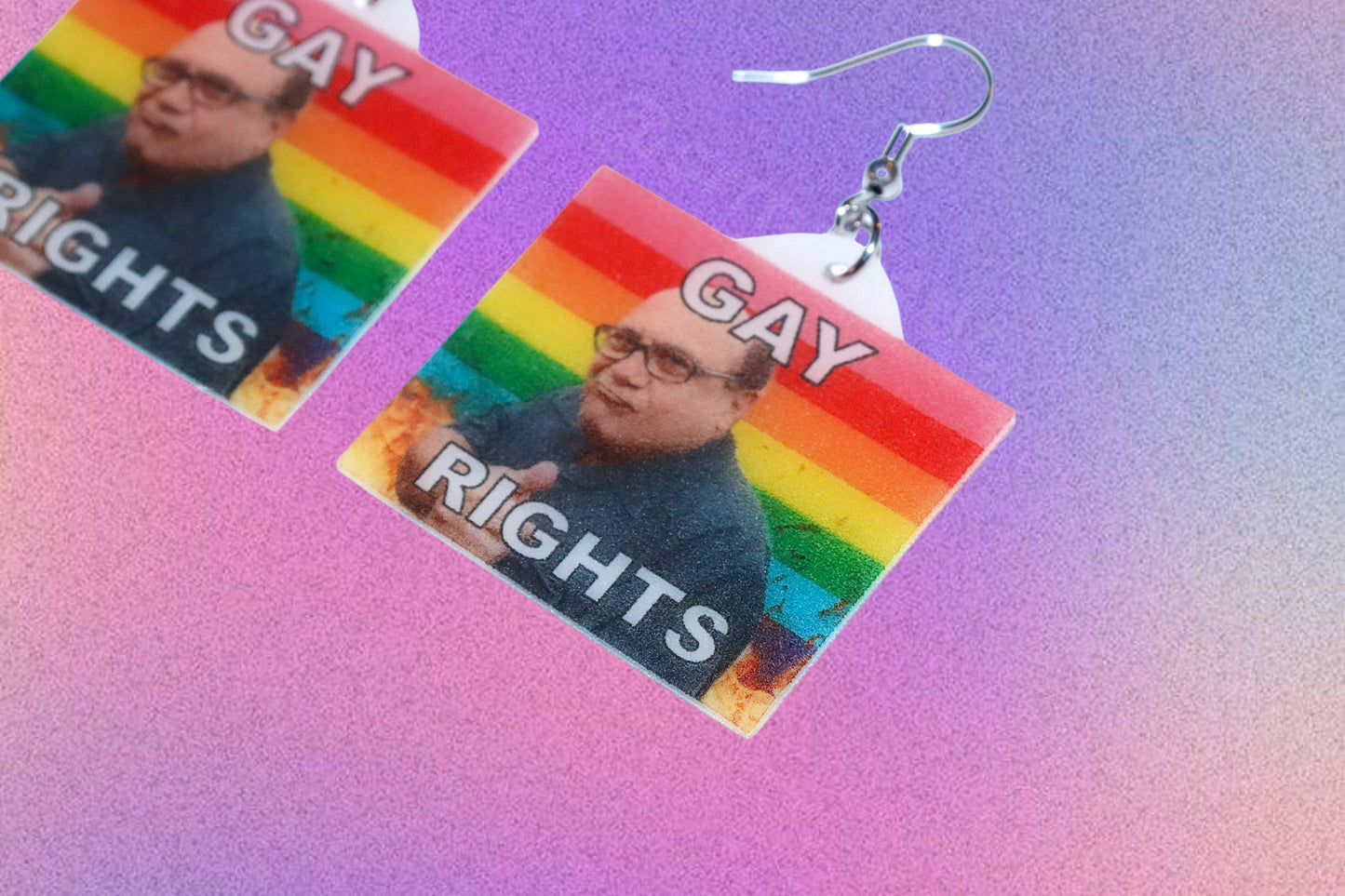 Danny DeVito Collection of Flaming Pride Flags Handmade Earrings!
