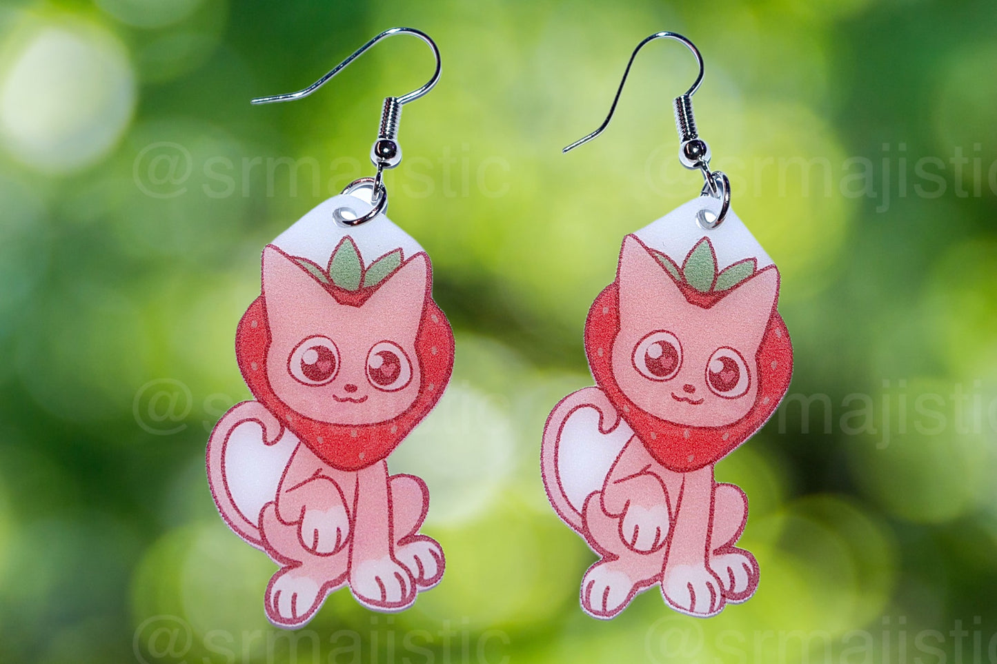 Sweet Strawberry Animal Handmade Earrings (collaboration with @saltnox)
