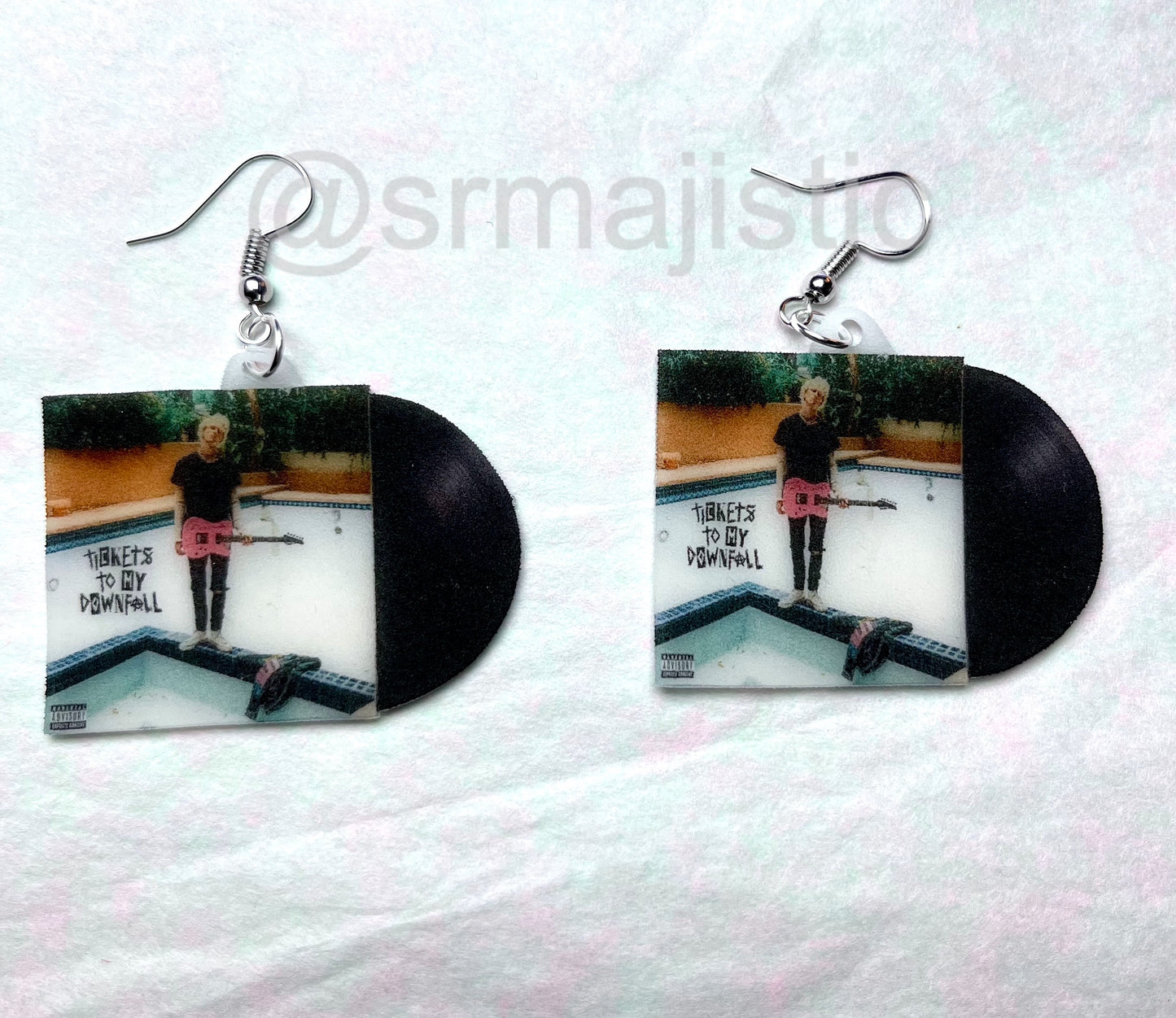 Machine Gun Kelly Tickets to my Downfall Vinyl Album Handmade Earrings!