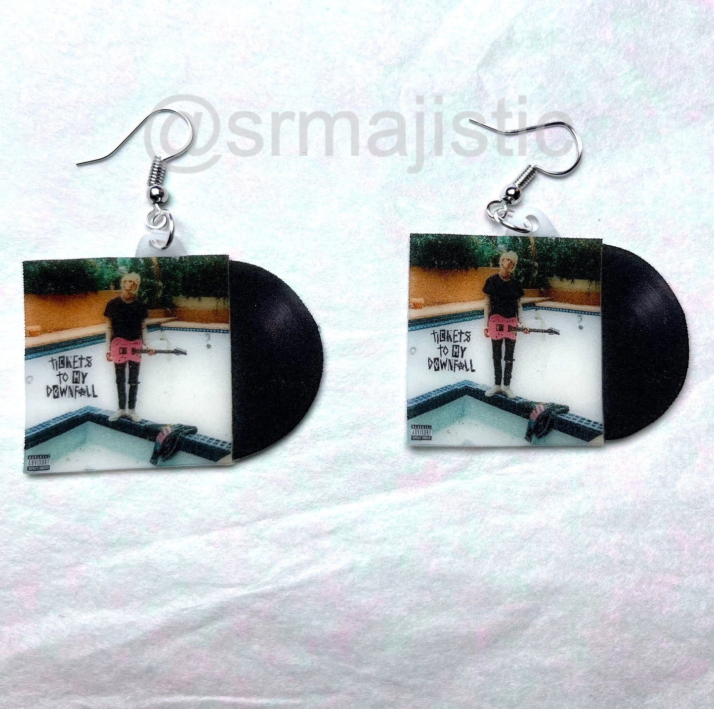 Machine Gun Kelly Tickets to my Downfall Vinyl Album Handmade Earrings!