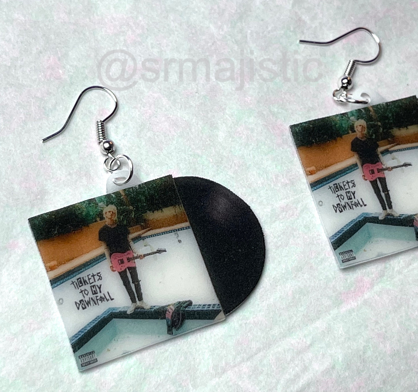 Machine Gun Kelly Tickets to my Downfall Vinyl Album Handmade Earrings!