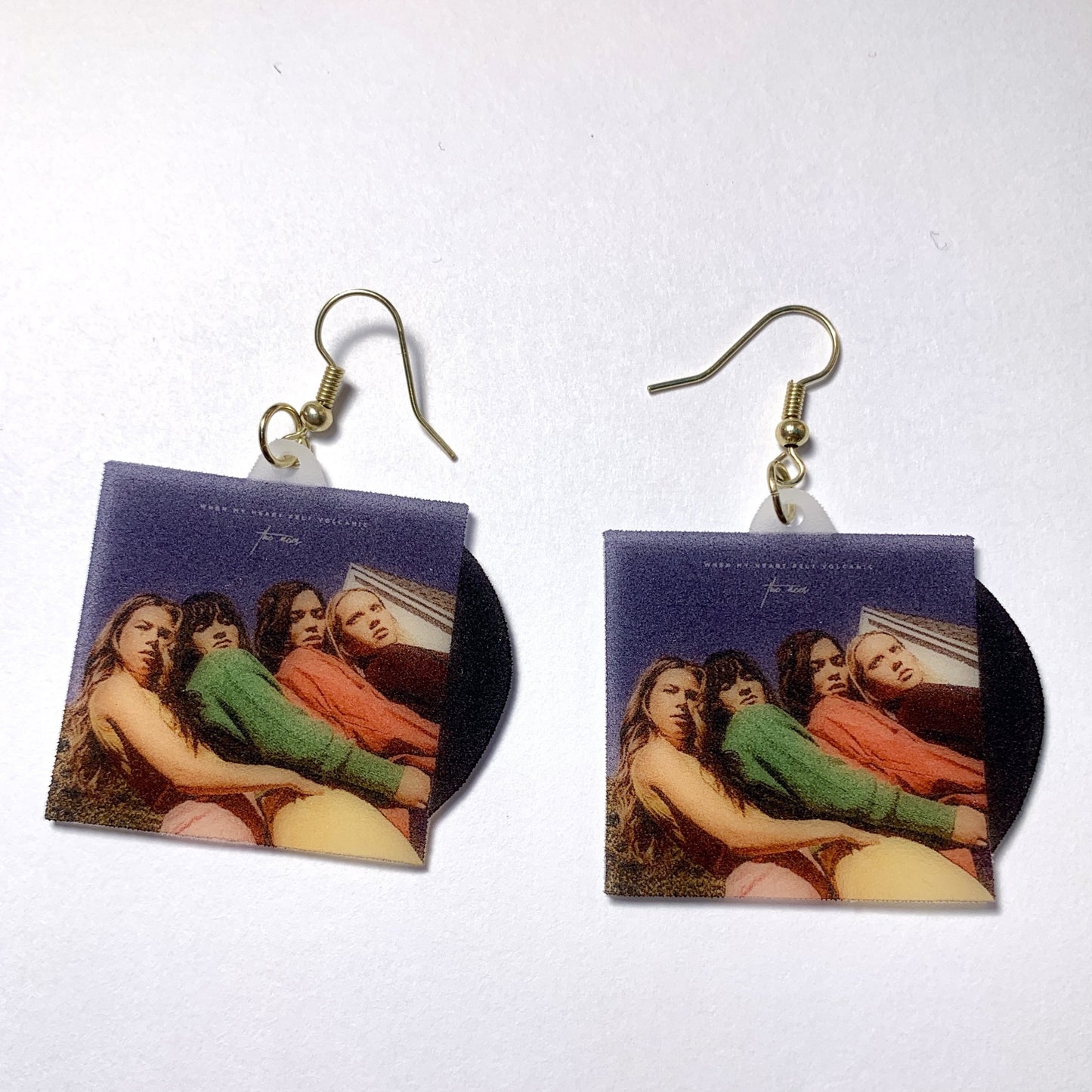 The Aces When My Heart Felt Volcanic Vinyl Album Handmade Earrings!