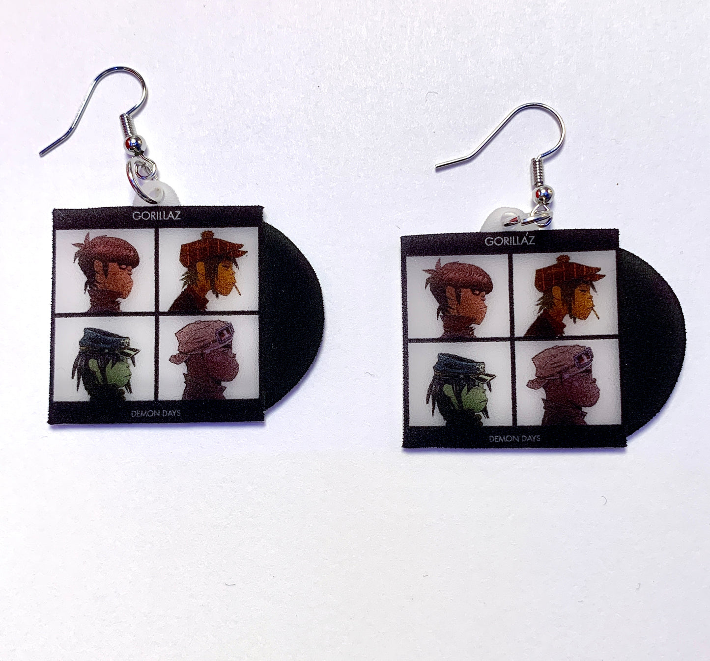 Gorillaz Demon Days Vinyl Album Handmade Earrings!