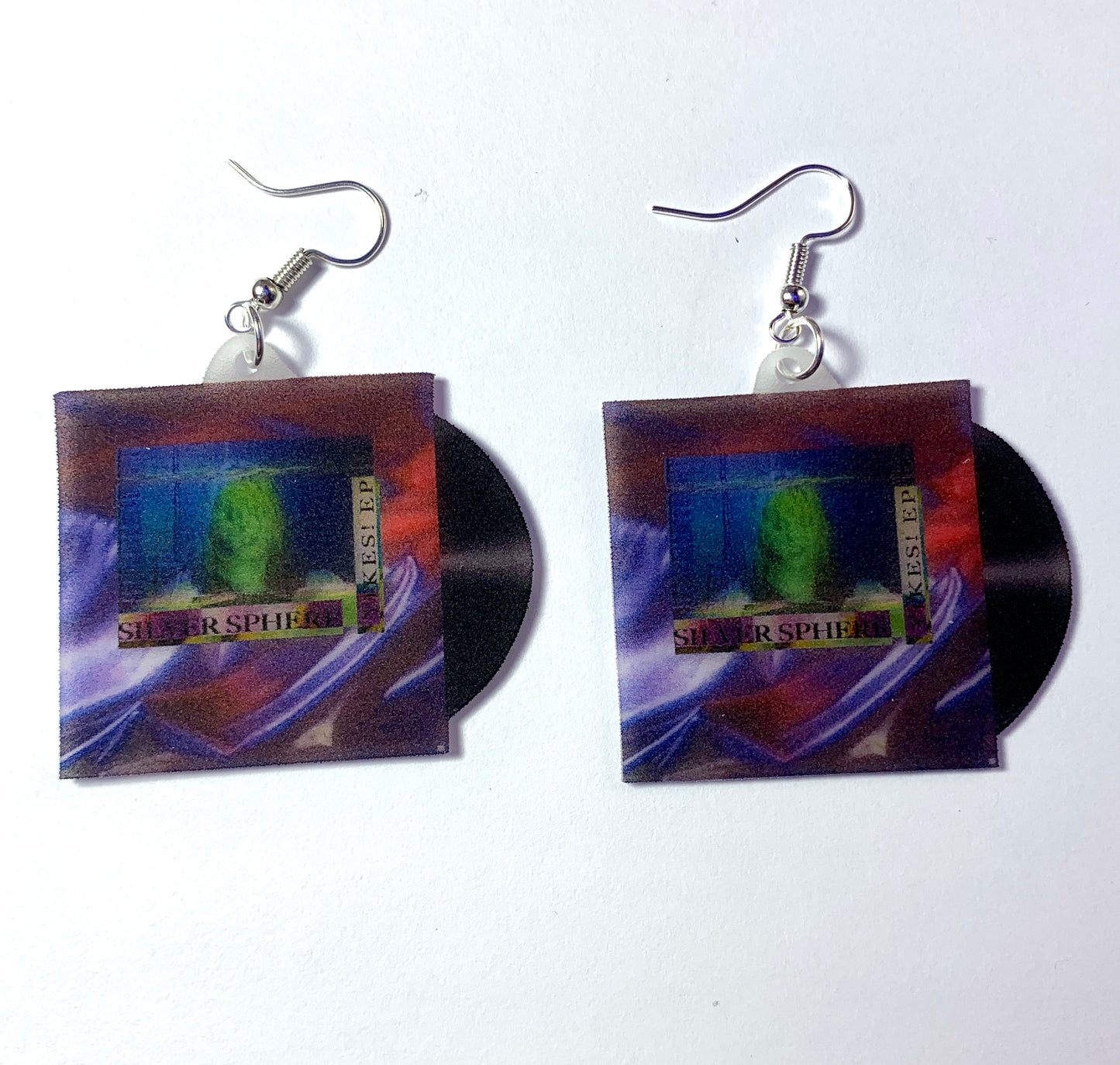 Silver Sphere Yikes! EP Vinyl Album Handmade Earrings!
