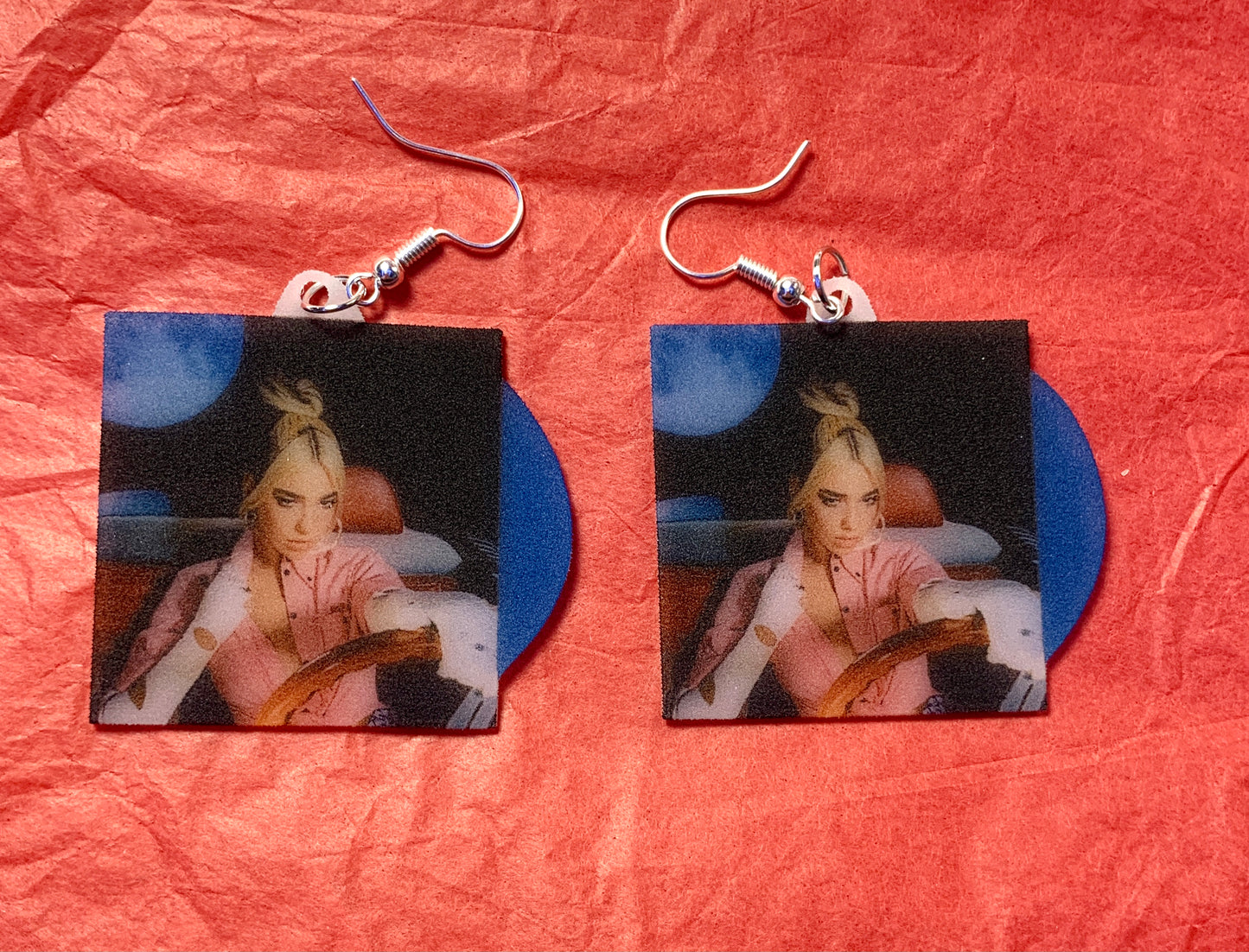 Dua Lipa Future Nostalgia Vinyl Album Handmade Earrings!