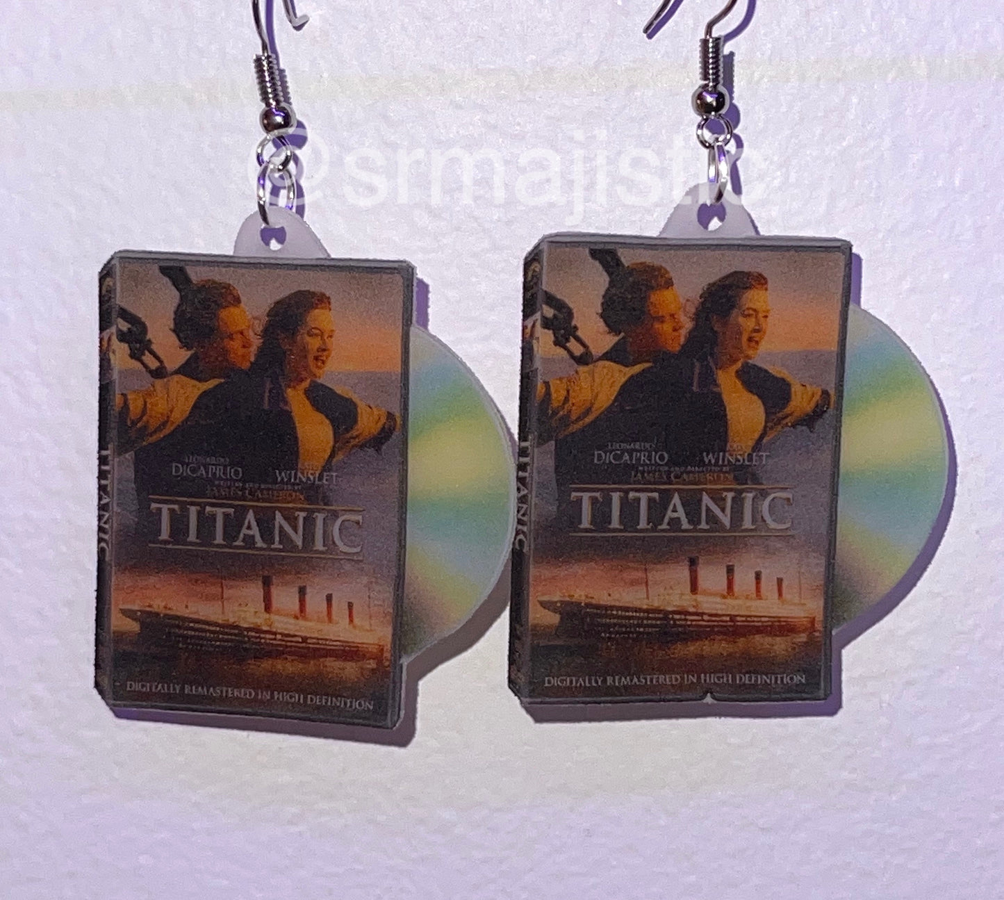 Titanic (1997) DVD 2D detailed Handmade Earrings!