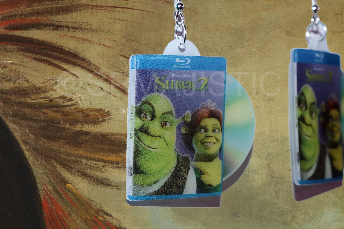 Shrek 2 (2004) DVD 2D detailed Handmade Earrings!